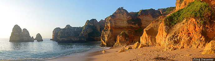 algarve, atlantic Ocean, beach, Faro, Lagos, morning light, Porto de Mós, Portugal