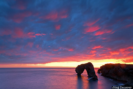 Asturias, ESP, Spain, Villahormes, arch, beach, Castro de las Gaviotas
