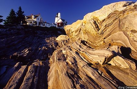 Maine, New Harbor, Pemaquid Point, United States, cliffs, coast, evening light, USA, Vereinigte Staten, ME