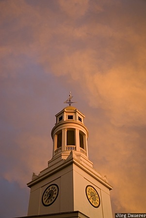 Concord, Massachusetts, United States, church, clouds, evening light, First Parish Church, USA, Vereinigte Staten, MA