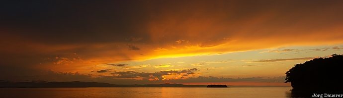 USA, Vermont, Burlington, sky, red clouds, sunset, lake, United States, Vereinigte Staten