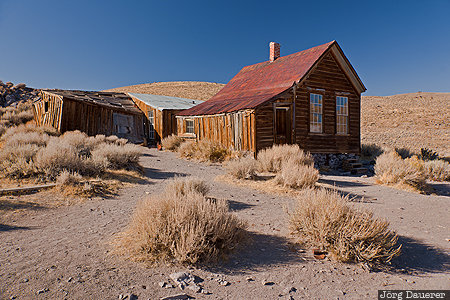 Bridgeport, California, blue sky, Bodie, Bodie State Historic Park, evening light, ghost town, United States, USA, Vereinigte Staten, Kalifornien, CA