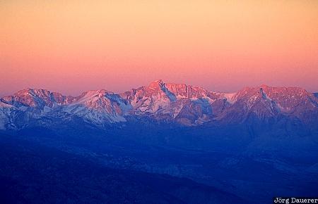 Sierra Nevada, sunrise, Alpenglow, California, white mountains, United States, Sonnenaufgang, USA, Vereinigte Staten, Kalifornien, CA