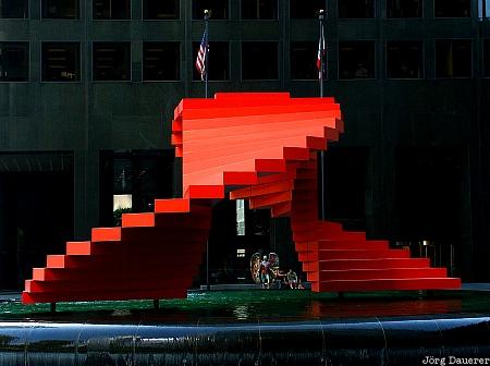 Los Angeles, sculpture, California, art, united states, red, water, USA, Vereinigte Staten, Kalifornien, CA