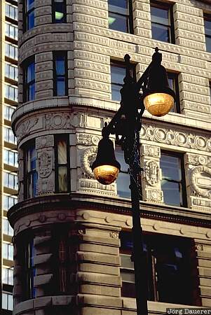 Flatiron Building, Manhattan, New York, Lamps, detail, United States, street lamp, USA, Vereinigte Staten, NY, New York City, Big Apple