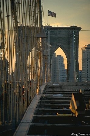 Brooklyn Bridge, west pillar, New York, Manhattan, Brooklyn, bridge, United States, USA, Vereinigte Staten, NY, New York City, Big Apple