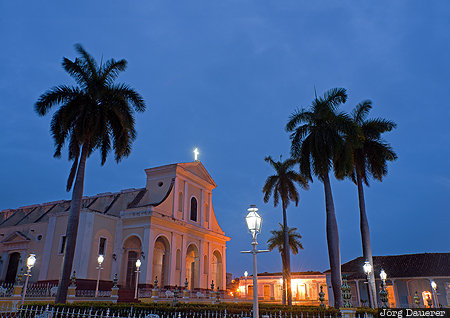 CUB, Cuba, Sancti Spíritus, Trinidad, blue hour, church, Iglesia Parroquial de la Santísima Trinidad, Kuba, Sancti Spiritus