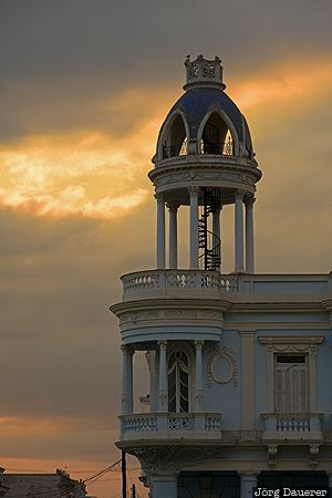 Cienfuegos, CUB, Cuba, evening light, Palacio Ferrer, sunset, sunset clouds, Kuba