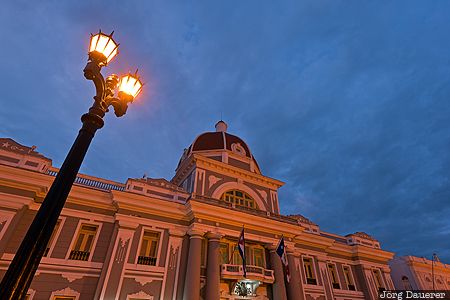 Cienfuegos Town Hall Cienfuegos, CUB, Cuba, blue hour, cupola, dome, flood-lit, Kuba