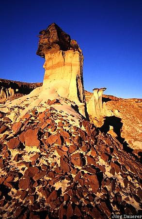 USA, New Mexico, Bisti Wilderness, evening light, clouds, sky, blue sky, United States, Vereinigte Staten, Neu Mexiko, NM