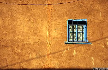 Santa Fe, Adobe, window, New Mexico, blue, United States, wall