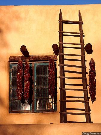 adobe, detail, ladder, New Mexico, poles, ristas, Taos, United States, USA, Vereinigte Staten, Neu Mexiko, NM