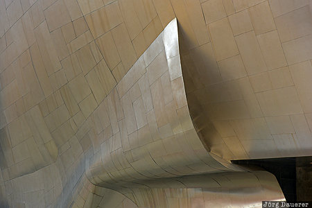 Seattle, United States, USA, Washington, EMP Museum, evening light, gold, Vereinigte Staten, WA