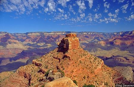 Arizona, Grand Canyon, United States, blue sky, clouds, rocks, sandstone, USA, Vereinigte Staten, AZ