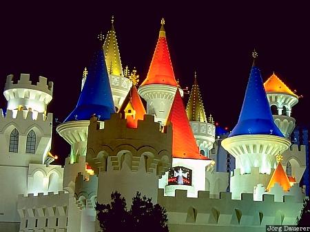 Excalibur Casino, night, Las Vegas, Nevada, United States, NV, USA, Vereinigte Staten