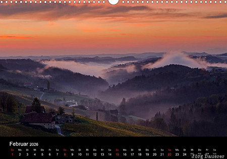 Sulztal, Styria, Austria, calendar, February, Steiermark, &Ouml;sterreich