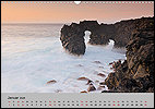Calendar Azoren January: Faj&atilde; da Ribeira Sea Arch