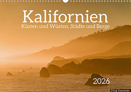 Pacific coast near Jenner, Sonoma County, California, USA, calendar, title, German, United States, Vereinigte Staten, Kalifornien, CA