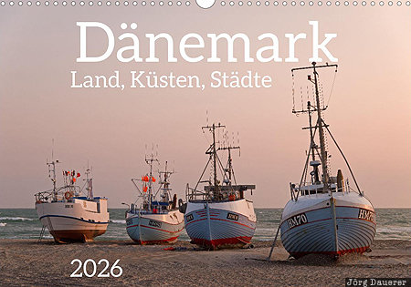Boats at Thorup Strand, North Jutland, Denmark, calendar, title, German, D&auml;nemark, Daenemark
