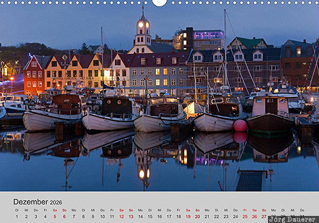 Torshavn, Streymoy, Faroe Islands, F&auml;r&ouml;er Inseln, Denmark, calendar, December, F&auml;r&ouml;er-Inseln, Faeroeer-Inseln