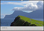 Calendar Faroe Islands January: Gjogv, Eysturoy