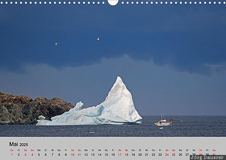 Iceberg near Twillingate, Newfoundland and Labrador, Canada, Neufundland, Newfoundland, calendar, May, Kanada