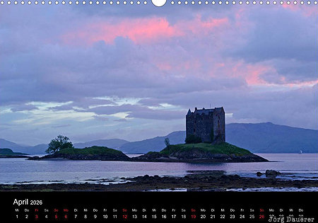 Castle Stalker, Loch Linnhe, Argyll, Scotland, calendar, April, United Kingdom, Gro&szlig;britannien, Vereinigtes K&ouml;nigreich, Schottland, Grossbritannien, Vereinigtes Koenigreich