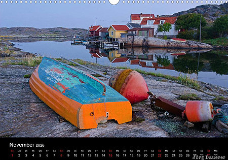 Bj&ouml;rholmen, Tj&ouml;rn, V&auml;stra G&ouml;talands l&auml;n, South Sweden, calendar, November, Sweden