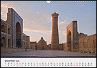 Calendar Uzbekistan December: Po-i-Kalyan