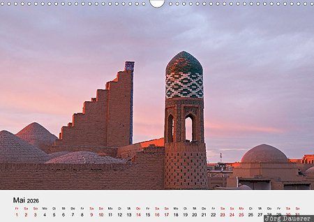 Muhammad Rahim Khan Madrasah, Xiva, Provinz Xorazm, Uzbekistan, calendar, May, German