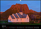 Calendar Norway April: Church of Langenes