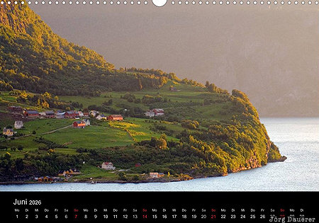 Fimreite, Sogn og Fjordane, Norway, calendar, June, Norwegen, Norge
